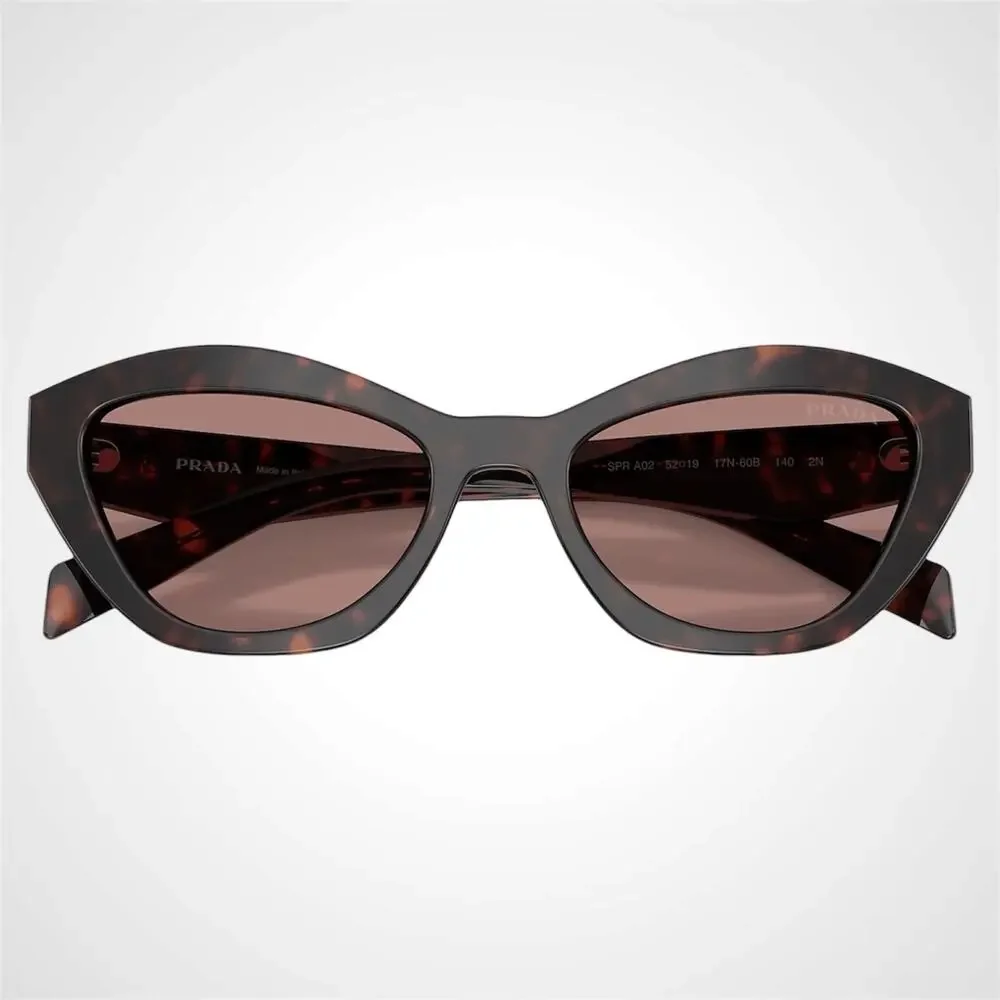 New PRADA Sunglasses Brown Root Tortoise Butterfly Brown Lens